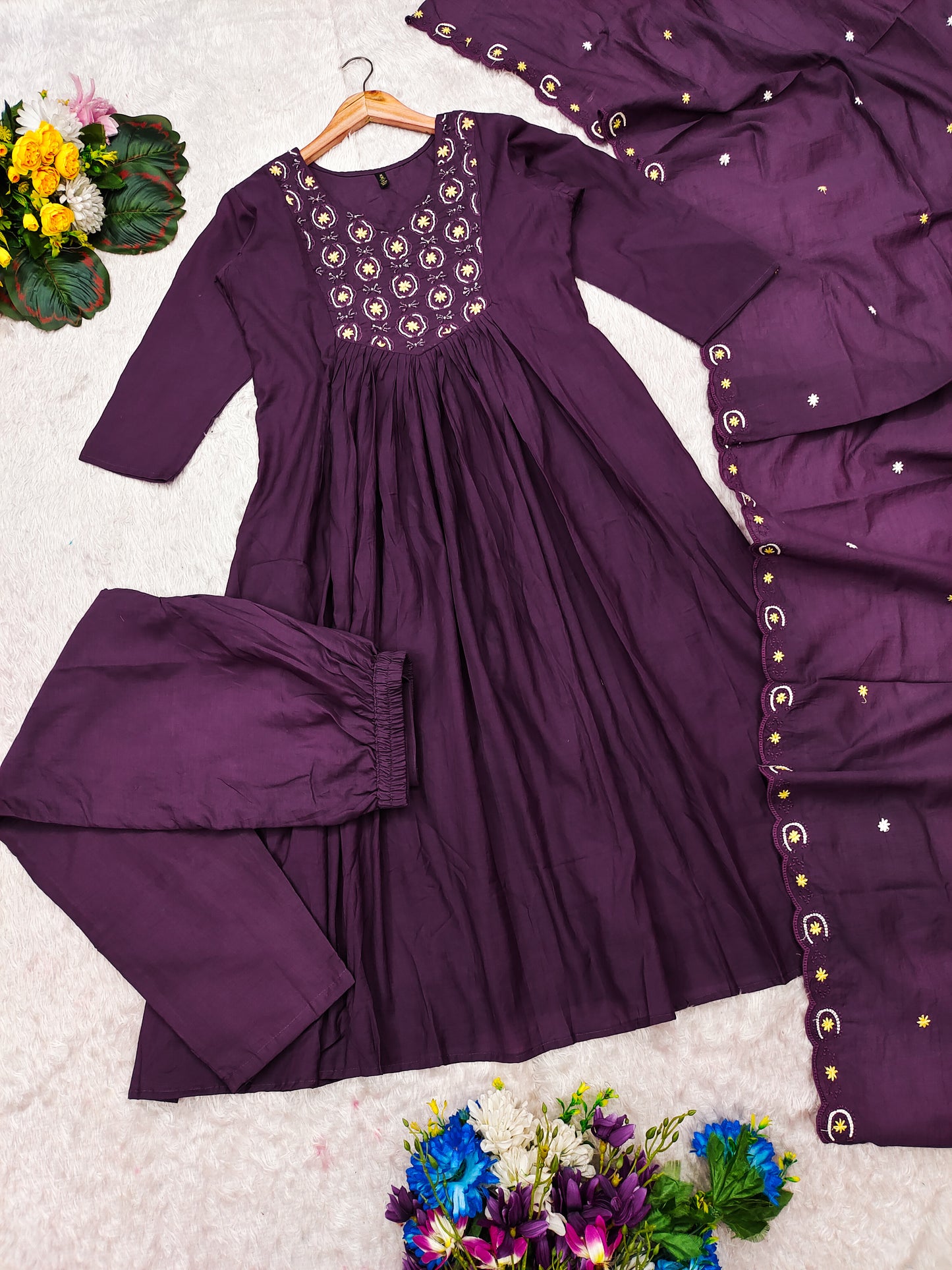 Mulchanderi Handwork Suit | Surbhi Wine