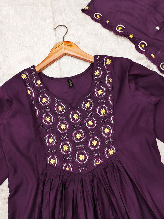 Mulchanderi Handwork Suit | Surbhi Wine