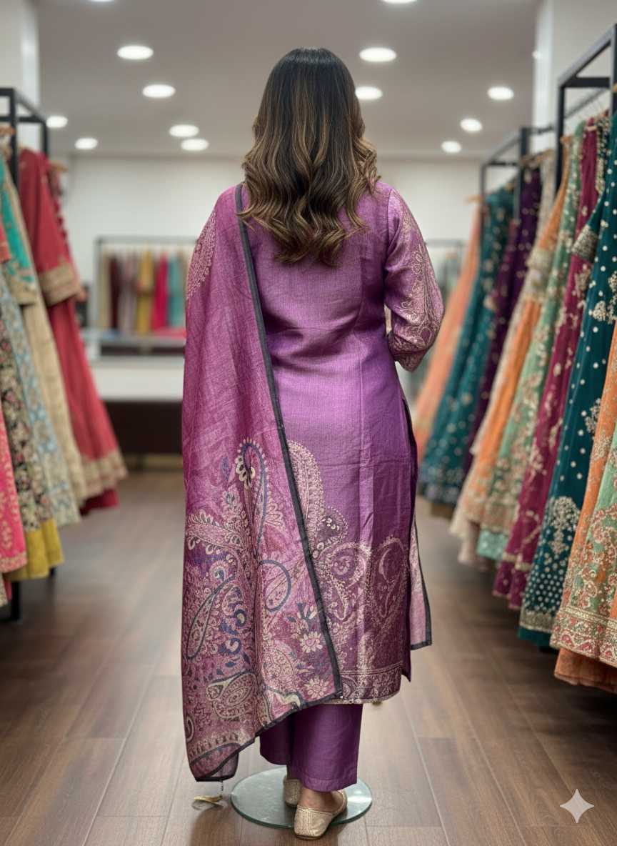 Pure Shimmer Printed Suit